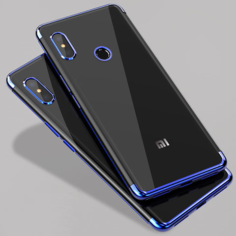 Silikon Schutzhülle Ultra Dünn Tasche Durchsichtig Transparent T07 für Xiaomi Mi A2 Blau