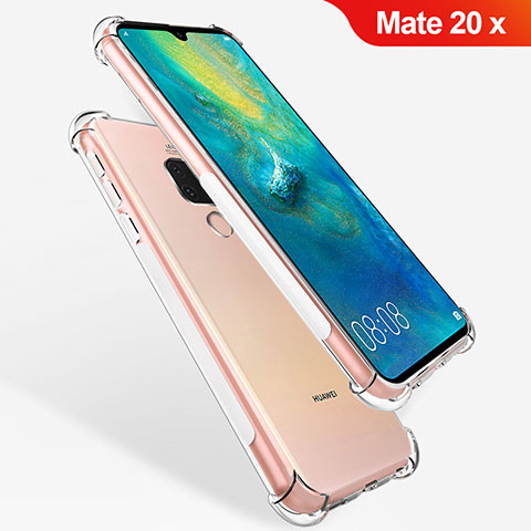 Silikon Schutzhülle Ultra Dünn Tasche Durchsichtig Transparent T08 für Huawei Mate 20 X 5G Klar