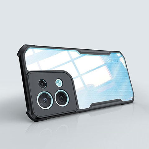 Silikon Schutzhülle Ultra Dünn Tasche Durchsichtig Transparent T08 für Oppo Reno8 Pro 5G Schwarz
