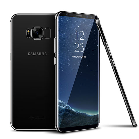 Silikon Schutzhülle Ultra Dünn Tasche Durchsichtig Transparent T09 für Samsung Galaxy S8 Plus Schwarz