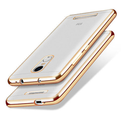 Silikon Schutzhülle Ultra Dünn Tasche Durchsichtig Transparent T10 für Xiaomi Redmi Note 3 Pro Gold