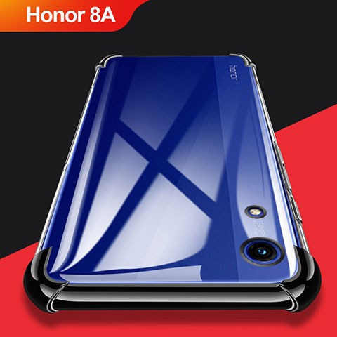 Silikon Schutzhülle Ultra Dünn Tasche Durchsichtig Transparent T11 für Huawei Honor 8A Schwarz