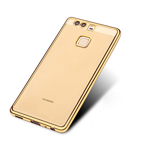 Silikon Schutzhülle Ultra Dünn Tasche Durchsichtig Transparent T11 für Huawei P9 Plus Gold