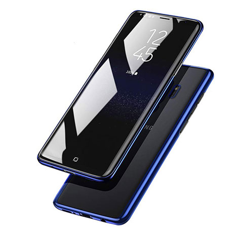 Silikon Schutzhülle Ultra Dünn Tasche Durchsichtig Transparent T15 für Samsung Galaxy S9 Plus Blau
