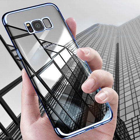 Silikon Schutzhülle Ultra Dünn Tasche Durchsichtig Transparent T17 für Samsung Galaxy S8 Plus Blau