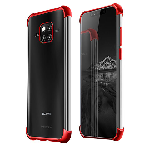 Silikon Schutzhülle Ultra Dünn Tasche Durchsichtig Transparent U03 für Huawei Mate 20 Pro Rot