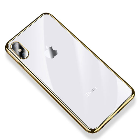 Silikon Schutzhülle Ultra Dünn Tasche Durchsichtig Transparent V03 für Apple iPhone Xs Gold
