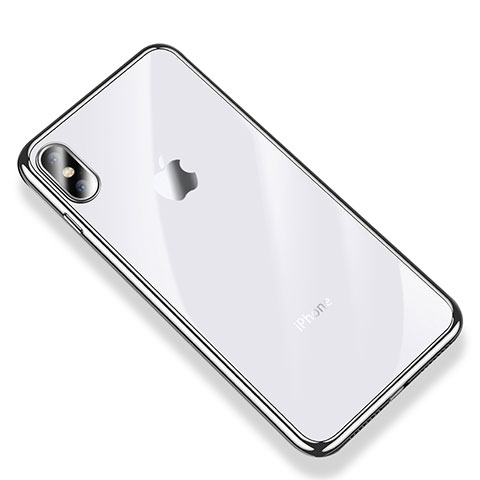 Silikon Schutzhülle Ultra Dünn Tasche Durchsichtig Transparent V03 für Apple iPhone Xs Max Silber