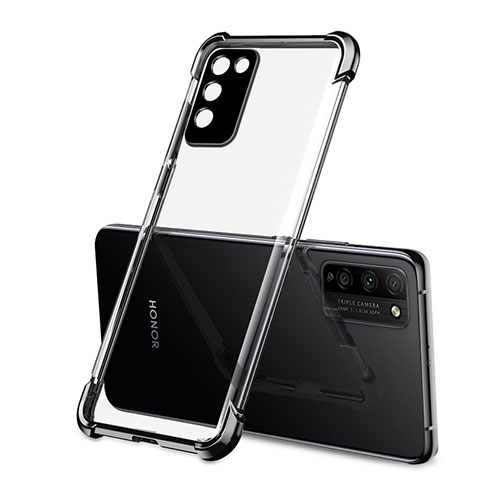 Silikon Schutzhülle Ultra Dünn Tasche Flexible Hülle Durchsichtig Transparent S01 für Huawei Honor 30 Lite 5G Schwarz
