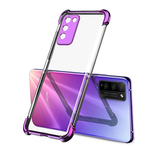 Silikon Schutzhülle Ultra Dünn Tasche Flexible Hülle Durchsichtig Transparent S01 für Huawei Honor 30 Lite 5G Violett