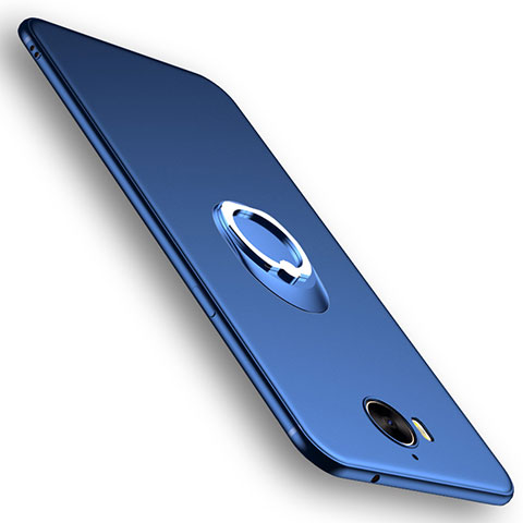 Silikon Schutzhülle Ultra Dünn Tasche Silikon mit Fingerring Ständer für Huawei Honor Play 6 Blau