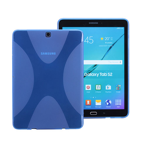 Silikon Schutzhülle X-Line Hülle Durchsichtig Transparent für Samsung Galaxy Tab S2 8.0 SM-T710 SM-T715 Blau