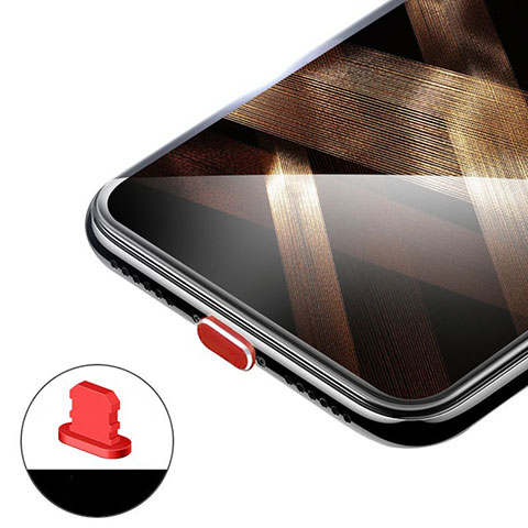 Staubschutz Stöpsel Passend Lightning USB Jack H02 für Apple iPhone X Rot