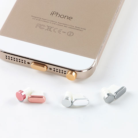 Staubschutz Stöpsel Passend Lightning USB Jack J05 für Apple iPhone 6 Plus Gold