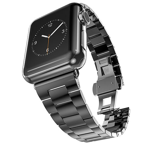 Uhrenarmband Edelstahl Band für Apple iWatch 3 42mm Schwarz