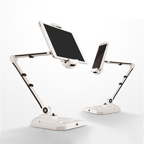 Universal Faltbare Ständer Tablet Halter Halterung Flexibel H07 für Apple iPad Air Weiß