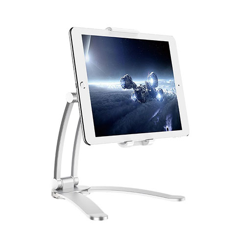 Universal Faltbare Ständer Tablet Halter Halterung Flexibel K05 für Huawei Mediapad T1 10 Pro T1-A21L T1-A23L Silber