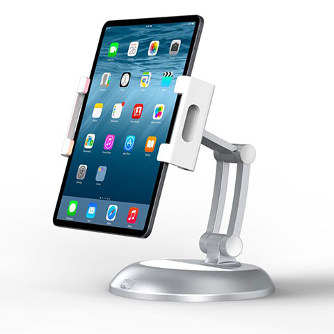 Universal Faltbare Ständer Tablet Halter Halterung Flexibel K11 für Apple iPad 10.2 (2020) Silber