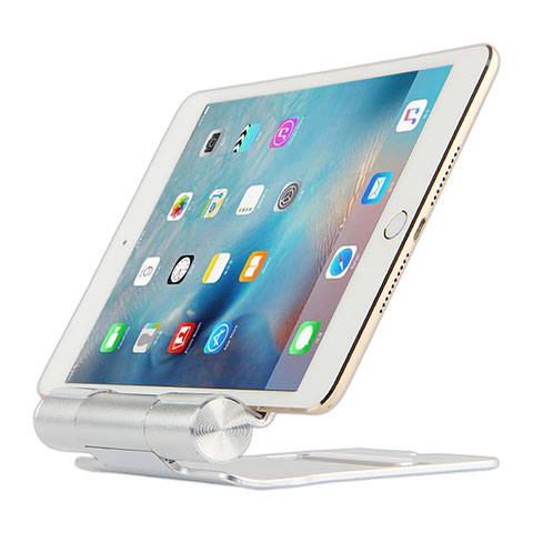 Universal Faltbare Ständer Tablet Halter Halterung Flexibel K14 für Huawei MediaPad M3 Lite 8.0 CPN-W09 CPN-AL00 Silber