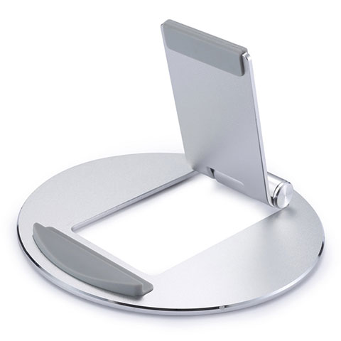 Universal Faltbare Ständer Tablet Halter Halterung Flexibel K16 für Huawei MediaPad M2 10.1 FDR-A03L FDR-A01W Silber