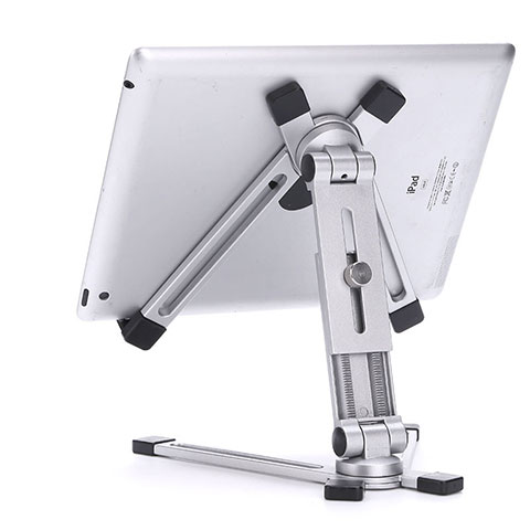 Universal Faltbare Ständer Tablet Halter Halterung Flexibel K19 für Apple iPad 4 Silber