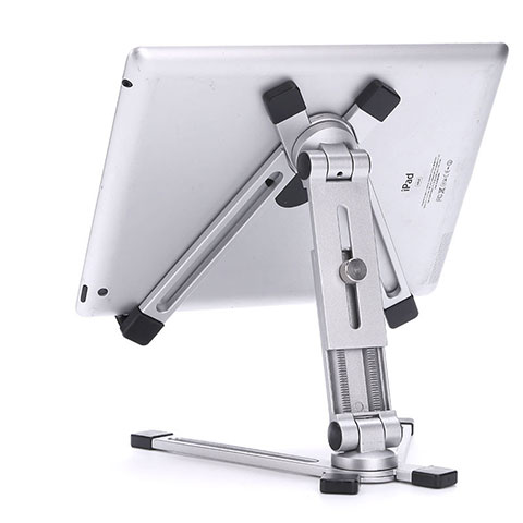 Universal Faltbare Ständer Tablet Halter Halterung Flexibel K19 für Huawei MediaPad M2 10.0 M2-A01 M2-A01W M2-A01L Silber