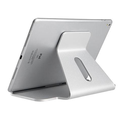 Universal Faltbare Ständer Tablet Halter Halterung Flexibel K21 für Apple iPad Mini 5 (2019) Silber