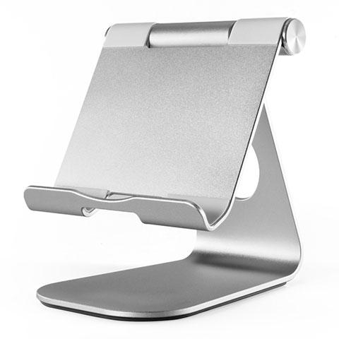 Universal Faltbare Ständer Tablet Halter Halterung Flexibel K23 für Huawei MediaPad M2 10.0 M2-A01 M2-A01W M2-A01L Silber