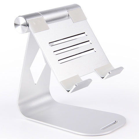 Universal Faltbare Ständer Tablet Halter Halterung Flexibel K25 für Apple iPad Air Silber