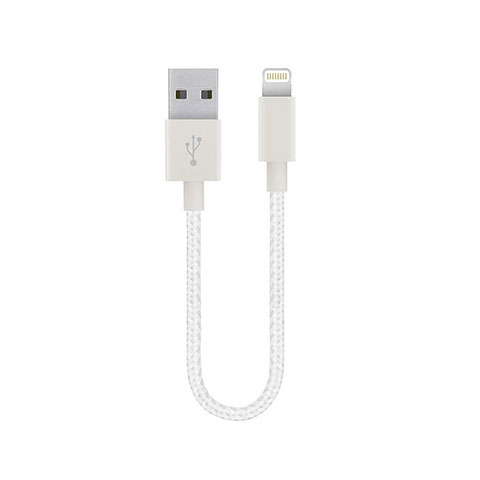 USB Ladekabel Kabel 15cm S01 für Apple iPad Mini 5 (2019) Weiß