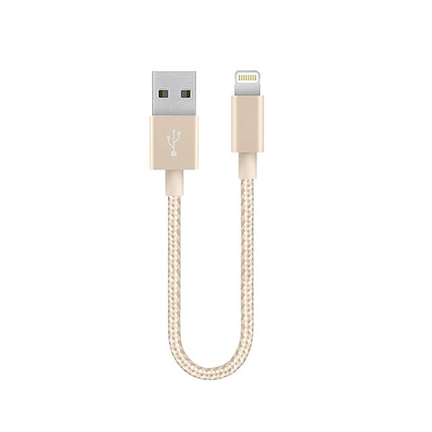 USB Ladekabel Kabel 15cm S01 für Apple iPhone 11 Gold