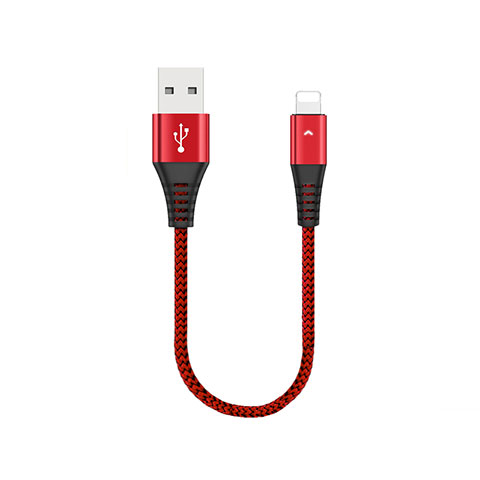 USB Ladekabel Kabel 30cm D16 für Apple iPhone SE3 (2022) Rot