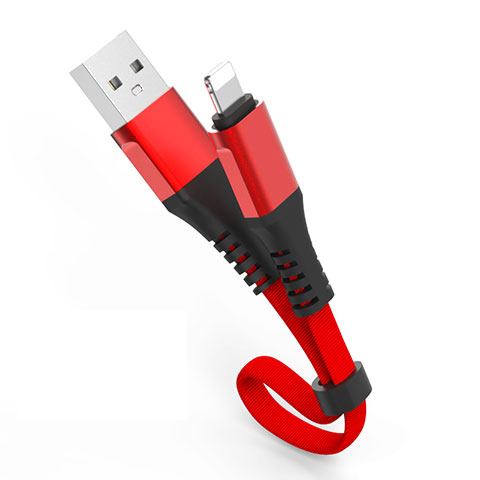USB Ladekabel Kabel 30cm S04 für Apple iPhone 13 Pro Rot