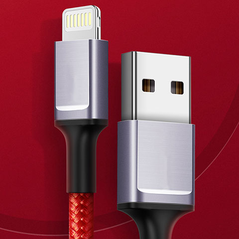 USB Ladekabel Kabel C03 für Apple iPhone 13 Mini Rot