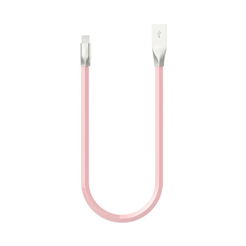 USB Ladekabel Kabel C06 für Apple iPhone X Rosa