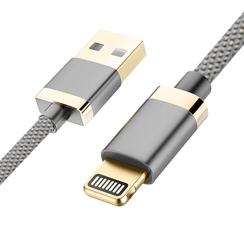 USB Ladekabel Kabel D24 für Apple iPhone 6S Plus Grau