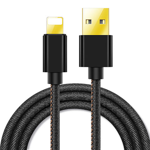 USB Ladekabel Kabel L04 für Apple iPad Pro 12.9 (2020) Schwarz