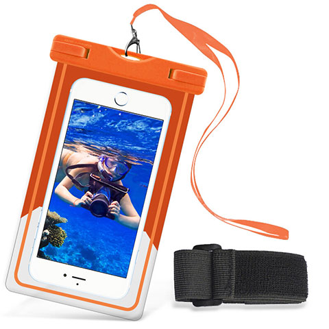 Wasserdicht Unterwasser Handy Tasche Universal W03 Orange