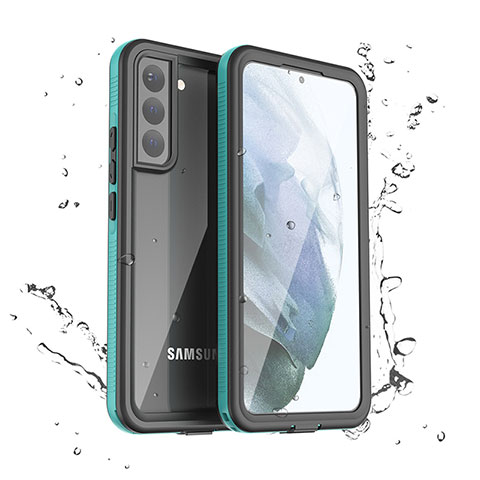 Wasserdicht Unterwasser Silikon Hülle Handyhülle und Kunststoff Waterproof Schutzhülle 360 Grad Ganzkörper Tasche für Samsung Galaxy S22 5G Grün