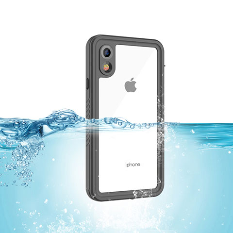 Wasserdicht Unterwasser Silikon Hülle Handyhülle und Kunststoff Waterproof Schutzhülle 360 Grad Tasche für Apple iPhone XR Schwarz