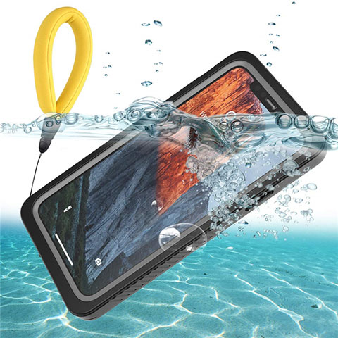 Wasserdicht Unterwasser Silikon Hülle Handyhülle und Kunststoff Waterproof Schutzhülle 360 Grad Tasche U01 für Apple iPhone 11 Schwarz
