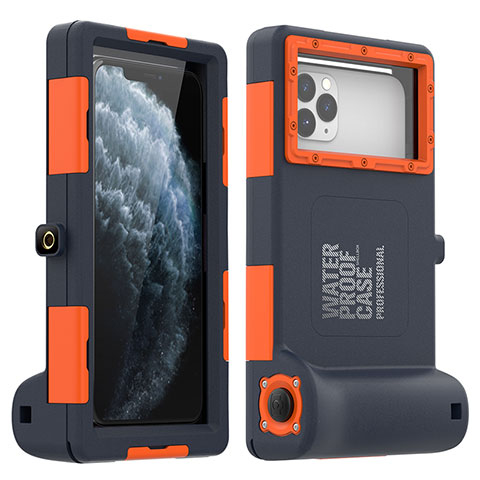Wasserdicht Unterwasser Silikon Hülle und Kunststoff Waterproof Schutzhülle Handyhülle 360 Grad Ganzkörper Tasche für Apple iPhone 11 Orange