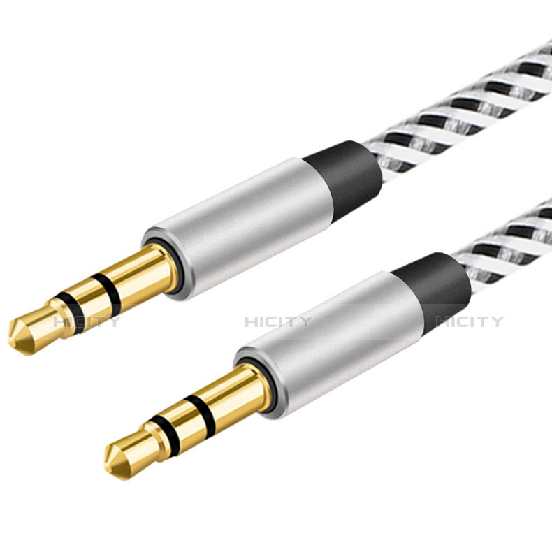 Audio Stereo 3.5mm Klinke Kopfhörer Verlängerung Kabel auf Stecker A06 Silber Plus