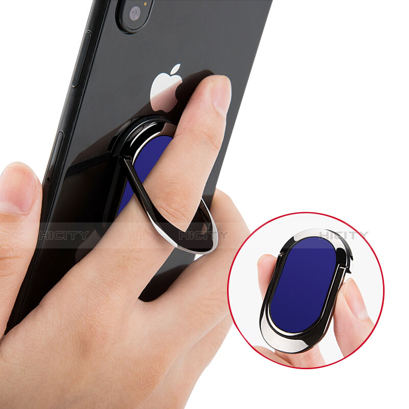 Fingerring Ständer Smartphone Halter Halterung Universal R07 Blau