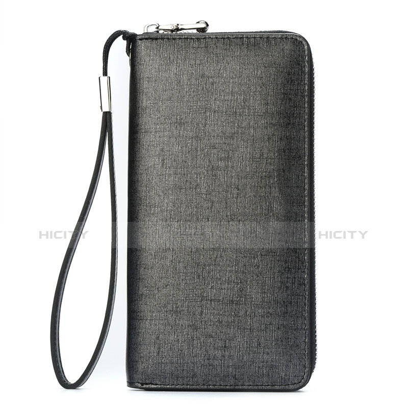 Handtasche Clutch Handbag Leder Silkworm Universal H04 Grau groß