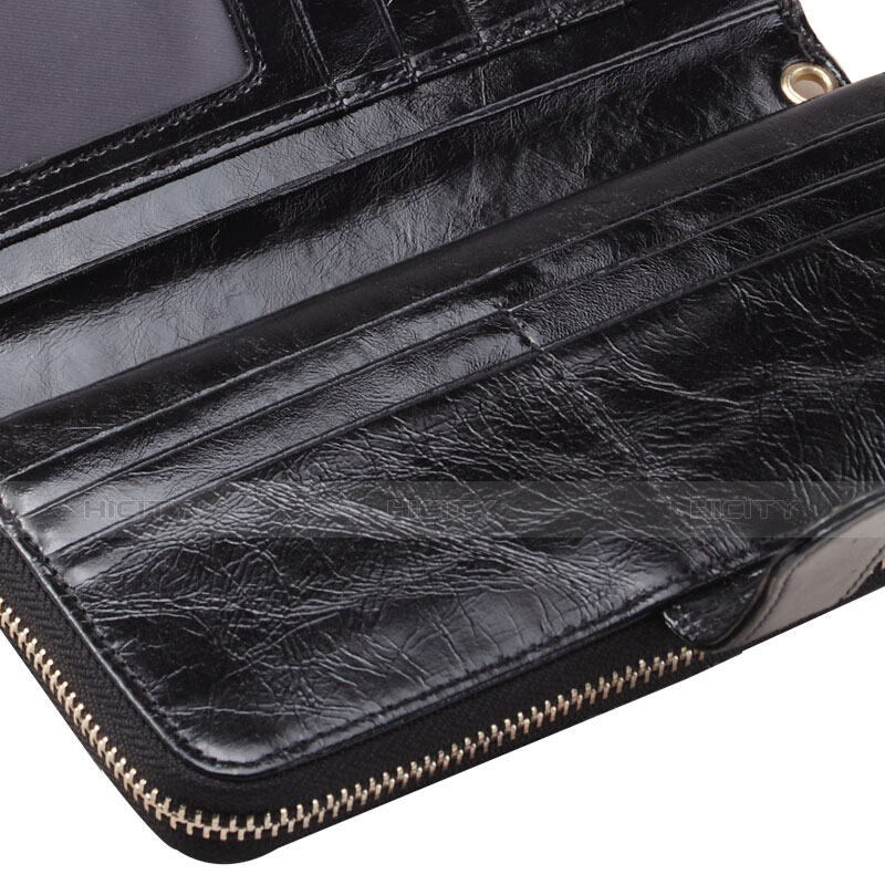 Handtasche Clutch Handbag Schutzhülle Leder Universal H02 Schwarz