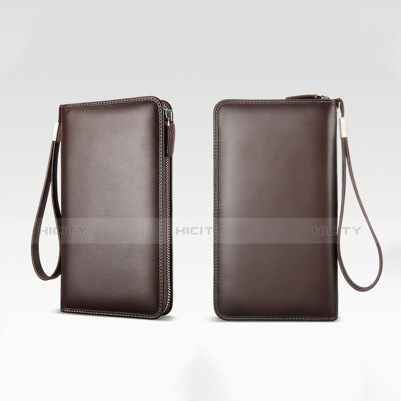 Handtasche Clutch Handbag Schutzhülle Leder Universal H19 Braun