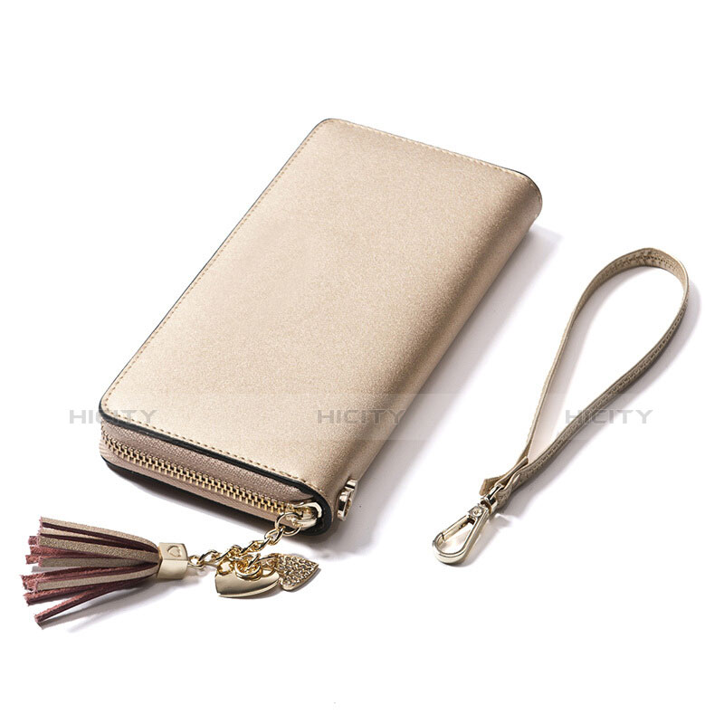 Handtasche Clutch Handbag Schutzhülle Leder Universal H24 Gold