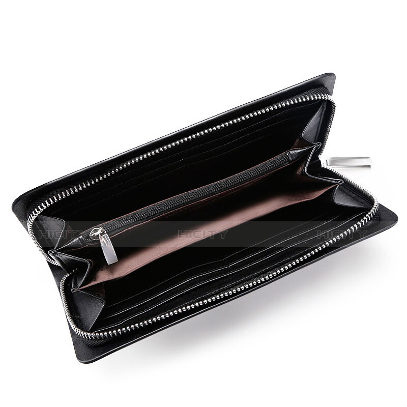 Handtasche Clutch Handbag Schutzhülle Leder Universal H39 Schwarz groß