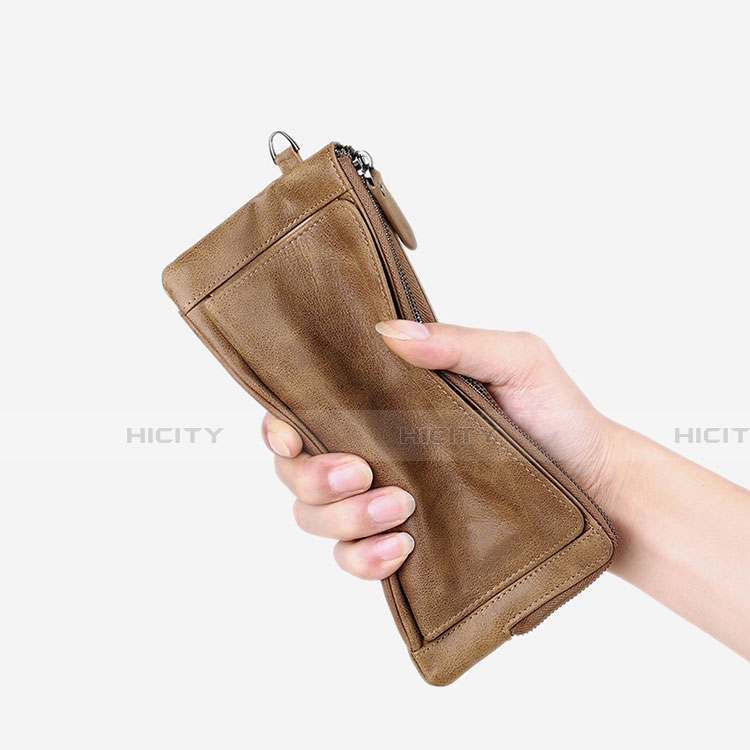 Handtasche Clutch Handbag Schutzhülle Leder Universal K04 Braun
